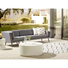 Beliani Gartensofa, grau Textil, 3-Sitzer, 243x70x76 cm Loungemöbel, Gartensofas