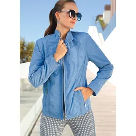 GOLDNER Kurzgröße: Sportive Übergangsjacke mit Stehkragen", in jeansblau | Gr.: 22,