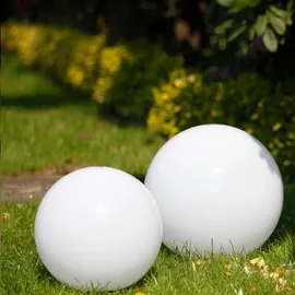 H4L Kugelleuchten 2er Set 20/30cm weiß E27 inkl. 3m Anschlußkabel Kugellampen Terrassenleuchte - Weiß