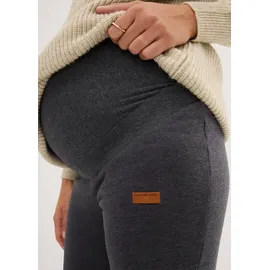 bonprix Umstandsleggings BONPRIX, Damen, Gr. 48/50 (XL), N-Gr, grau (anthrazit meliert, wollweiß), Obermaterial: 85% Polyester, 15% Baumwolle.