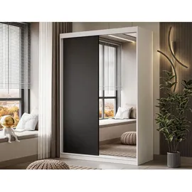 lookway Schiebetürenschrank Camaro II 150 x 215 x 59 cm Weiß/Schwarz