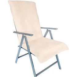 Frottee Schonbezug für Gartenstuhl NYVISpa 60x130 cm - Hygiene Auflage für Hochlehner Gartenstühle Farbe:Beige