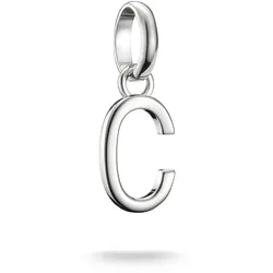 Charm Buchstabe THOMAS SABO "Charm Alphabet/Buchstabe - Connect", silber (silberfarben), Charms, Damen, C, Silber 925, recycelt