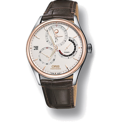 Oris Culture Artelier Kaliber 112 GMT 01 112 7726 6351-Set 1 23 73FC - silber,dunkelbraun - 43mm