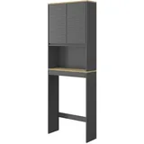 Vicco Toilettenschrank, Anthrazit, Holzwerkstoff, 3 Fächer, Rechteckig, 60x163x20 cm,