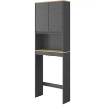 Vicco Toilettenschrank, Anthrazit, Holzwerkstoff, 3 Fächer, Rechteckig, 60x163x20 cm,