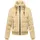 Navahoo Damen Teddy-Fleecejacke warme Winterjacke Plüschjacke mit Rippstrickdetails Schneepuder 14 beige, Gr. M - M