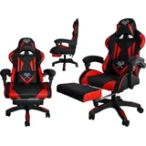 Dunmoon Gaming Stuhl Schreibtischstuhl mit Fußstützen Kissen Ergonomisch 8979