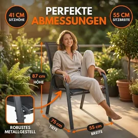Albatros Kuba Gartenstühle 4er Set