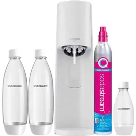 Sodastream Terra white + 2 PET-Flasche 1 l + PET-Flasche 0,5 l + Zylinder