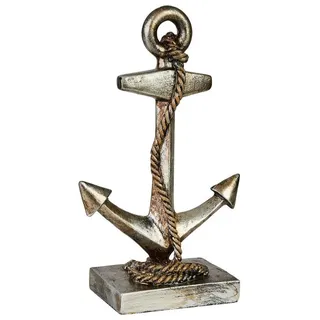 Hansmeier Dekoobjekt Deko Statue Anker - maritime Wohnungs-Deko - Design-Dekoration Maritim (1-tlg), in drei Größen erhältlich, Maritimer Look 32 cm