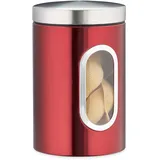 Relaxdays Vorratsdose rund rot 17 x 11 x 11 cm 1,4 l