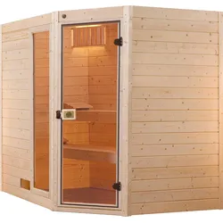 Sauna WEKA "Valida", beige (natur), Saunaofen, integrierte Steuerung, 9 kW, Saunen, 9 kW-Ofen mit integrierter Steuerung