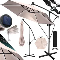Kesser KESSER® Alu Ampelschirm LED Solar Abdeckung mit Kurbelvorrichtung