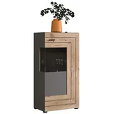 xonox.home Vitrine Freno 60 x 118 x 37 cm Grau/Schwarz