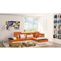 JVmoebel Ecksofa Moderne Eckcouch aus Leder mit USB und Polsterung, Made in Europa orange