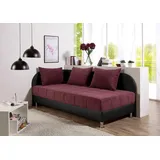 MAINTAL Polsterliege MAINTAL, rot (schwarz, beerenfarben), B:86cm L:206cm, Bezug: 100% Polyester. Seitenteile: 100% Kunstleder. Rückenteil: 100% Kunstleder, Komplettbetten