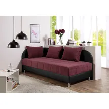 MAINTAL Polsterliege MAINTAL, rot (schwarz, beerenfarben), B:86cm L:206cm, Bezug: 100% Polyester. Seitenteile: 100% Kunstleder. Rückenteil: 100% Kunstleder, Komplettbetten