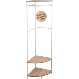 ONVAYA® Eckgarderobe - Stilvolle Kompaktgarderobe - Freistehende Garderobe mit Ablage und Kleiderstange - Schmale Flurgarderobe - Platzsparende Stehgardarobe - Hochwertiger Eck Kleiderständer