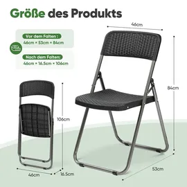 Sekey Campingstuhl 4er Set Schwarz