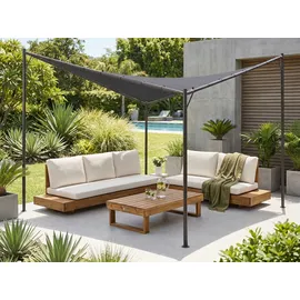 Beliani Pavillon Aventine 3 x 3 m Dunkelgrau