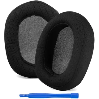 Linkidea Ersatz-Ohrpolster für Logitech G733, G535, G335 Kopfhörer, Ohrpolster, Headset-Ohrpolster (Netzstoff/Schwarz)