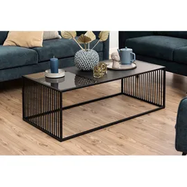 MID.YOU Couchtisch Schwarz, Kunststoff, Glas, rechteckig, 60x40x120 cm, Wohnzimmer, Wohnzimmertische, Couchtische