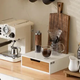 SoBuy Kaffeekapselständer 30 x 9 x 31 cm Weiß/Natur