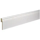Kosche | Fliesenabdeckleiste | Hamburger Profil | MDF Foliert 16 x 100 x 2500 mm Weiß | Sockelleiste | Fußleiste | Hochwertig | Robust | 2.5 Meter