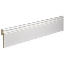 Kosche | Fliesenabdeckleiste | Hamburger Profil | MDF Foliert 16 x 100 x 2500 mm Weiß | Sockelleiste | Fußleiste | Hochwertig | Robust | 2.5 Meter