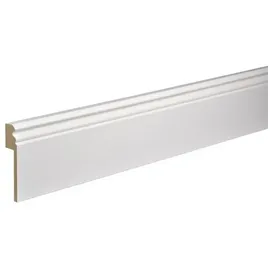 Kosche | Fliesenabdeckleiste | Hamburger Profil | MDF Foliert 16 x 100 x 2500 mm Weiß | Sockelleiste | Fußleiste | Hochwertig | Robust | 2.5 Meter