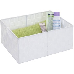 Aufbewahrungskorb MCW-C37, Dekokorb Korb Körbchen Aufbewahrung Regalkorb Deko 14x31x23cm ~ weiß