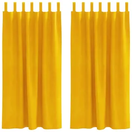 vidaXL Verdunkelungsvorhänge 2 pcs Senfgelb 140 x 175 cm