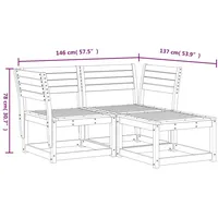 vidaXL 3-tlg. Garten-Sofagarnitur Kiefernholz Imprägniert