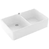 Villeroy & Boch Spülstein Doppelbecken 90 X weiß alpin + Excenterbetätigung