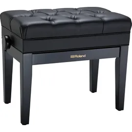 Roland Klavierbank in Hochglanz-Ebenholz-Ausführung mit Vinyl-Sitz und Aufbewahrungsfach für Partituren – RPB-500PE, Poliertes Ebenholz, 64.5 x 37.5 x 25 cm