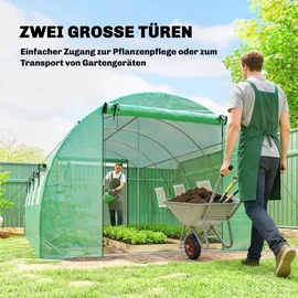 Outsunny Outsunny-Foliengewächshaus-295L x 400B x 200H cm-Grün