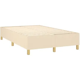 vidaXL Boxspringbett mit Matratze & LED Creme 120x200 cm Stoff