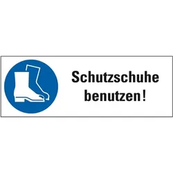 Aufkleber I Gebots-Kombischild Schutzschuhe benutzen, Folie, selbstklebend, 210x74mm