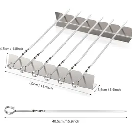 luxuskollektion Grillbesteck-Set 6 Stück Edelstahl weiß