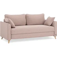 BRUNO Schlafsofa 160cm in Blush Rosa | stabiles Massivholz & Boxspringkomfort
