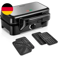 HOUSNAT Waffeleisen 3 in 1, Sandwichmaker, Kontaktgrill, Sandwichtoaster - 1200W