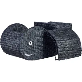 Beliani Aufbewahrungskorb Wal ORANIA Geflecht 1 x 1 x 1 cm schwarz