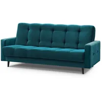 Beautysofa Schlafsofa Nancy BIS mit Schlaffunktion und Bettkasten, Bettfunktion blau