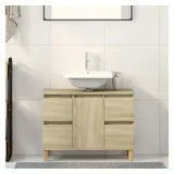 vidaXL Waschbeckenunterschrank Sonoma-Eiche 80x33x60 cm Holzwerkstoff