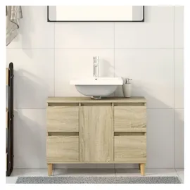 vidaXL Waschbeckenunterschrank Sonoma-Eiche 80x33x60 cm Holzwerkstoff