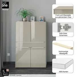 Set One by Musterring Highboard Reno 92 x 42 x 140 cm Taupe