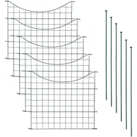 Teichzaun Set mit 5 Zaunelementen und 6 Befestigungsstäben, Welpanauslauf, Metall, Gartenzaun, Freigehege, Teich, Zaun, Set, 5 Elemente, Gitterzaun (Unterbogen)