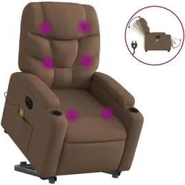 vidaXL Massagesessel mit Aufstehhilfe Stoff 146 x 78 x 0 cm Braun elektrisch