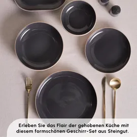 KARACA Terra Geschirrset Tafelservice 36-tlg. Anthrazit
